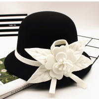 Nueva Gorra De Lana Floral Para Mujer Invierno Fedoras Vintage Western Bucket 10 Colores Calientes Sombreros Bowler H3 - details 6