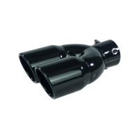 Pipas De Escape Doble Barrelo De Coche Universal 63mm Negro Titanio Acero Inoxidable Accesorios De Coche Entrada Trasera - details 2