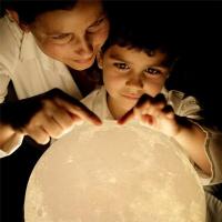 Lámpara De Noche LED Recargable 16 Colores Lámpara De Luna 3D Impresión Táctil Decoración Para Hogar Regalos De Cumpleaños Para Niños - details 0