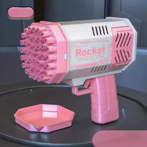 Pistola de Burbujas Rocket Automática - Regalo de Cumpleaños para Niños, Juguete Eléctrico con Muchos Agujeros para Fiesta, Navidad y Eventos al Aire Libre - 1