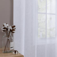 JINCHAN Cortinas Transparentes De 1 Panel Para Sala De Estar Y Dormitorio Efecto De Tela De Lino Cortina De Ventana Con Bolsa De Rodamiento Modernas Y Sencillas - details 7