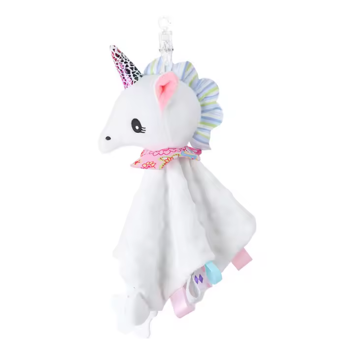 Bonita toalla de confort con dibujos de animales, almohada de confort con muñeca que puede masticar la toalla de confort. - 1