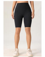 Shorts De Yoga High Waisted Butt Lifting Leggings De Color Puro Para Mujer Pantalones De Ciclismo Para Gimnasio Y Pilates Entrenamiento Cinco Pantalones - details 7