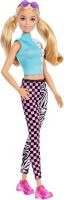 Barbie Fashionista Muñeca rubia con top Malibu, leggings con dos estampados y accesorios de moda Nº 158  Mattel GRB50 - details 1