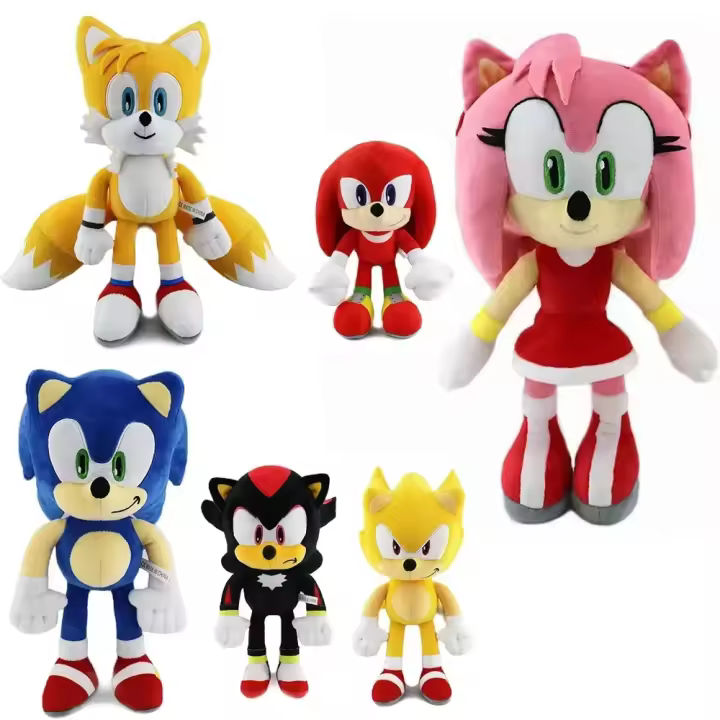 Muñeco De Peluche Sonic De 30cm De Alta Calidad Con Guantes Y Cola Amy Rose Juguete Suave Para Niños Regalo De Cumpleaños - 1