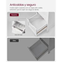 Estantería de baño de pie con 4 cajones, almacenamiento moderno para sala de estar, baño, comedor y cocina, dimensiones 30x30x82 cm en elegante blanco - details 3