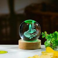 Bola De Cristal Con Hummingbird 3D Láser Grabado Decoración Creativa Para Hogar Y Dormitorio Regalo Para Cumpleaños Y Graduación - details 2