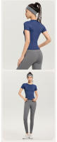 Ropa deportiva para exteriores, adelgazante, fitness, running, mallas absorbentes de sudor, tops de yoga, camisetas de manga corta, ropa de yoga para mujer - details 10