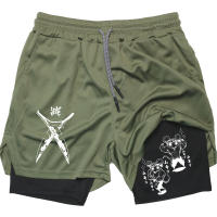 Shorts De Compresión Para Hombre Con Estampado De Anime Demon Slayer Pantalones Cortos Deportivos Para Playa Gimnasio Y Correr Secado Rápido Ropa De Verano - details 2