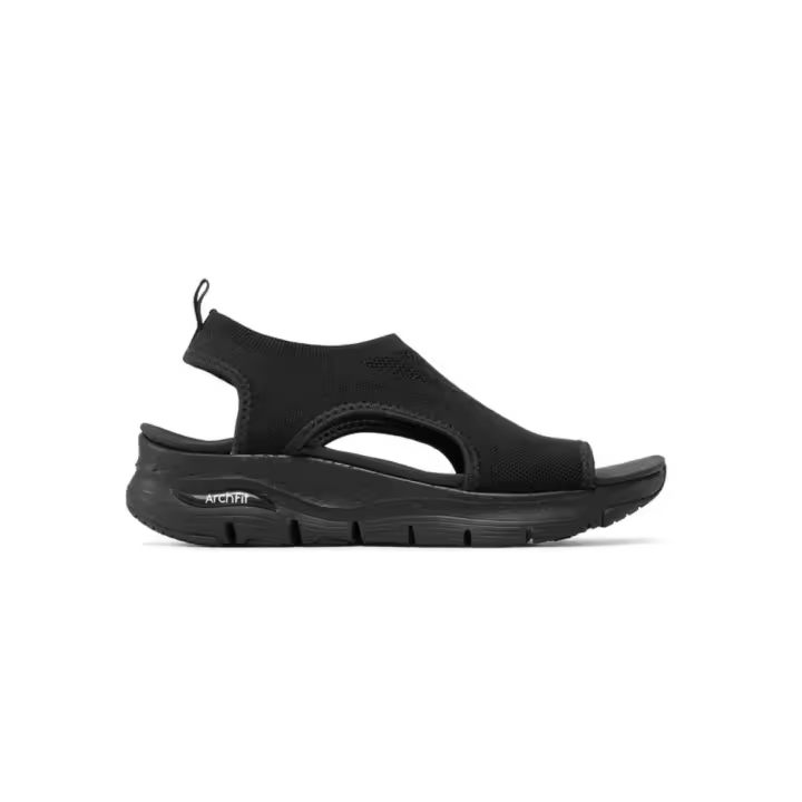 Sandalias Planas Skechers 119236 Mujer Negro-negro - 1