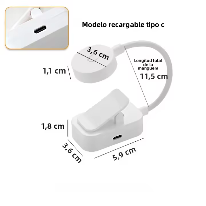 Luz De Lectura Portátil LED Recargable USB Protección Ocular Luz Nocturna Mini Doble Plegable Para Estudio Y Viaje - 1