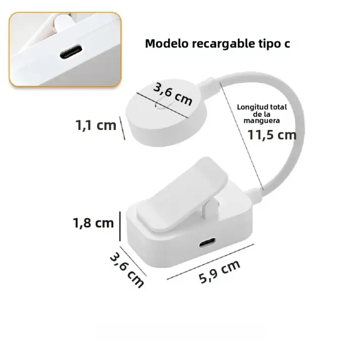 Luz De Lectura Portátil LED Recargable USB Protección Ocular Luz Nocturna Mini Doble Plegable Para Estudio Y Viaje - 1