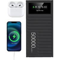 Banco de carga de 50.000 mAh, cargador de carga rápida de 66 W, banco de energía portátil, banco de batería de teléfono, capacidad de 50000 mAh para senderismo, camping, viajes, al aire libre (white） - details 5