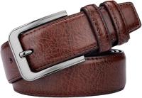 JUJNTNT Cinturón de cuero vintage negro para hombre con hebilla de aleación y pasador para pantalones.