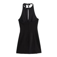 Vestido De Mujer PB&ZA 2024 Primavera Elegante Y Moda Ajustado Con Decoración De Lazo V-Neck Sin Mangas Cierre Pullover Mini - details 3