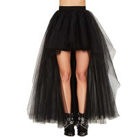 Nueva Llegada De Petticoats Alta-baja Para Vestido De Coctel Elástico De Malla Redonda De Color Negro Rojo Azul Morado Café Rosa Verde Tútú De Halloween Skirt Gótica Adecuado Para Mujeres - details 3