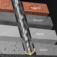 Martillo De Perforación De Impacto Cruzado 450mm Con Cabeza De Aluminio Y Acero Para Concreto Paredes Azulejos Mármol Granito SDS plus - details 8
