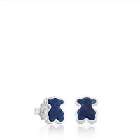 Pendientes de Oso de Plata de Ley 925, incrustaciones de Piedras preciosas Naturales, Diseño personalizado de - details 1