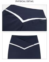 Shorts De Yoga Para Mujer Con Color Contraste Cintura Cruzada Entrenamiento Deporte Bottom V-Shape Shorts De Fitness - details 13