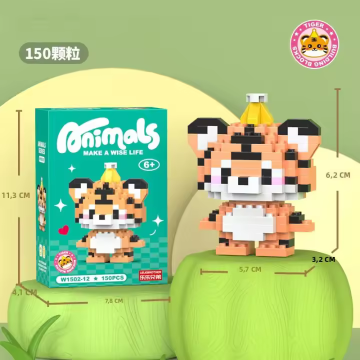 Bloques De Construcción Mini Animales Para Niños 12 Tipos De Animal Como Pato Tigre Elefante Oso León Colección De Juguetes Educativos Para Niños Mayores De 6 Años - 1