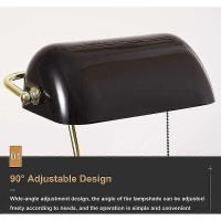 Lámpara de mesa retro, lámpara tradicional del banquero con el interruptor del neumático, lámpara de escritorio antigua de la biblioteca, pantalla de cristal negra, lámpara de la cabecera para Bedroomlig - details 1