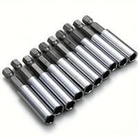 ZEXEF Set De 10 Piezas De Extensión Para Destornillador Magnético 60mm Con Soporte De Punta Y Adaptador De Broca De 1/4 Pulgada Hexagonal Color Plateado - details 0
