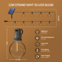 Luces Solares De Cadena G40 Para Patio Con Bombillas LED Inalámbricas Y Resistente Al Viento Para Jardín Bistró Luz Solar Exterior IP44 Dimmable - details 11