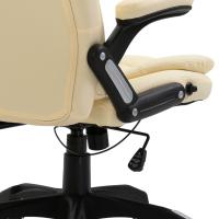 vidaXL Silla de oficina de cuero sintético color crema - details 4