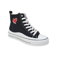 Eva Zorteon- Zapatillas Deportivas Abotinada de Lona para Mujer - Estilo Bamba con Material Textil y Cierre de Cordones - details 17