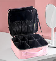 Bolso De Maquillaje De Cuero PU Organizador De Viaje Para Mujeres Con Divisores Ajustables Bolso De Cosméticos Estilo Crocodile Portátil Para Artistas - details 9