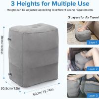Almohada De Viaje Para Pies Inflable Ergonómica Con 3 Capas Soporte De Pie Ajustable Para Avión Almohada De Silla De Cojín De Espalda - details 2