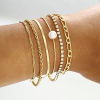 Nuevo Set De 6 Pulseras De Color Oro Bohemio Retro Para Mujer Cadena Cubana Gruesa Joyería De Calidad Regalos De Moda 2023 - details 3