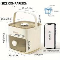 Máquina para hacer 48 cubitos de hielo extragrande con deslizamiento fácil - Bandeja de plástico de doble capa de grado alimenticio para el refrigerador - Perfecta para whisky y cócteles, accesorio esencial de cocina, color blanco - details 2