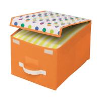 Caja de tela para almacenaje con tapa, 30 x 40 x 25 cm. Cajas para guardar la ropa en el armario o juguetes - details 1