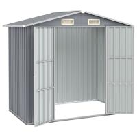 Cobertizo de jardín acero galvanizado gris 205x129x183 cm  Decoración de muebles de jardín al aire libre - details 1