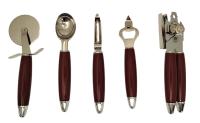 Set Premium de Cocina: Abrebotellas, Abrelatas, Cortapizzas, Cuchara y Pelador con Soporte - details 0