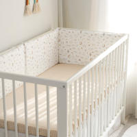 LALA - Barandilla de Cama para Bebe desmontable y lavable, Gasa de Algodón Puro, almohadilla protectora anticolisión para Barandilla de Cama para Bebe Dream 60*30*3 desmontable, - details 1