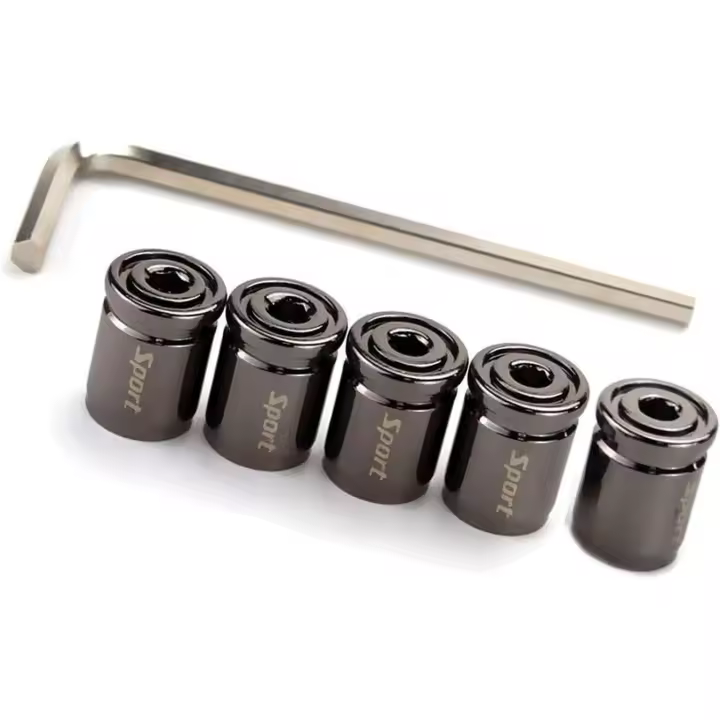 Válvulas de Neumáticos Universales Juego de 4 Cubiertas de Junta para Ruedas, SUVs, Camiones, Motocicletas Negro - 1