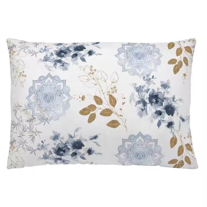 NATURALS - Funda Cojín Vacío Estampada - 100% Algodón Extra Suave - 50X30 cm - Fabricado en España - Modelos Florales - 1