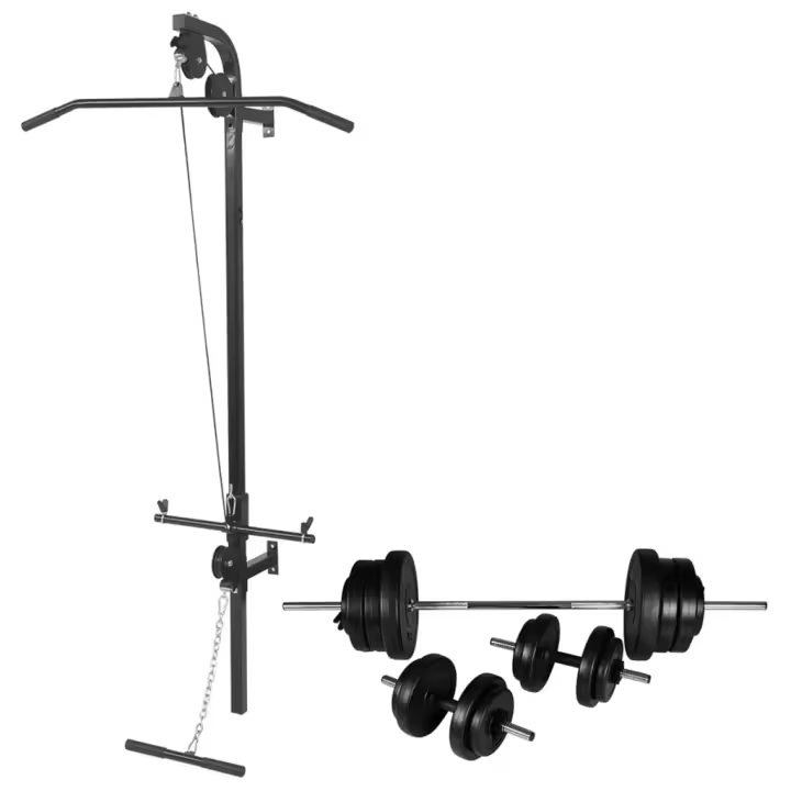 vidaXL Máquina Musculación Barra Mancuerna Pesa Ejercicio Entrenamiento Peso 30.5 kg, 60.5 kg - 1