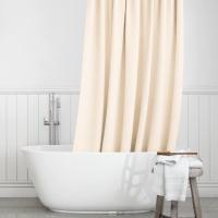 Cortina de ducha beige, gris y negra, 180 x 180 cm, resistente al agua y al moho, elegante decoración para el baño. - details 5