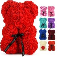Muñeco De Oso Con Rosa Artificial Eterna Para Día De San Valentín Regalos De Cumpleaños Aniversario Decoración De Miniaturas Para Novia - details 13