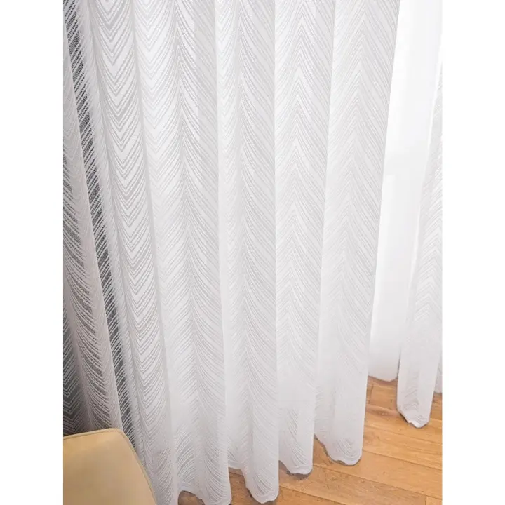 Cortina De Tules Blanca Versátil Para Sala De Estar Y Dormitorio 1PC Cortina Transparente Para Ventana Francesa Estilo Japonés Y Coreano - 1