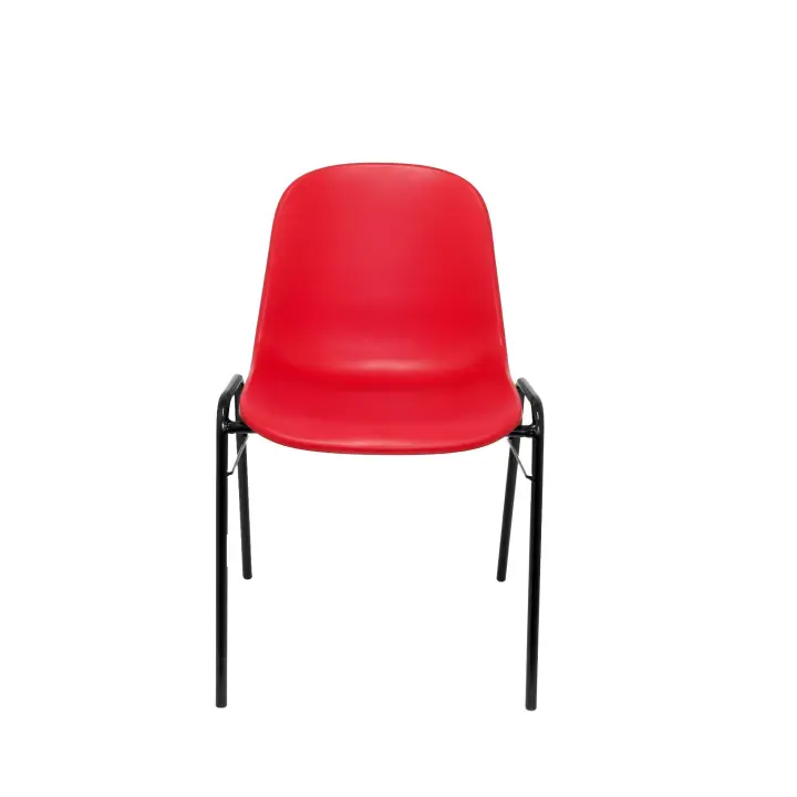 Piqueras Y Crespo - Pack 4 Sillas Alborea Rojo Ergonómicas Apilables Estructura Negra - 1
