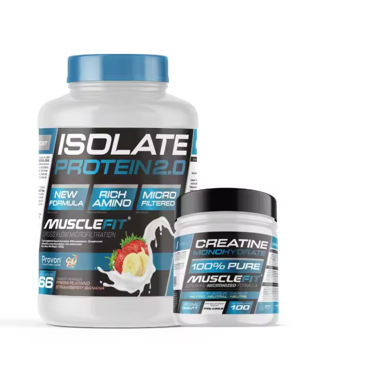 Pack Proteina ISO 2000g + Creatina 300g + Shaker (regalo)  - Musclefit  MuscleCult  Aumento Muscular - 1