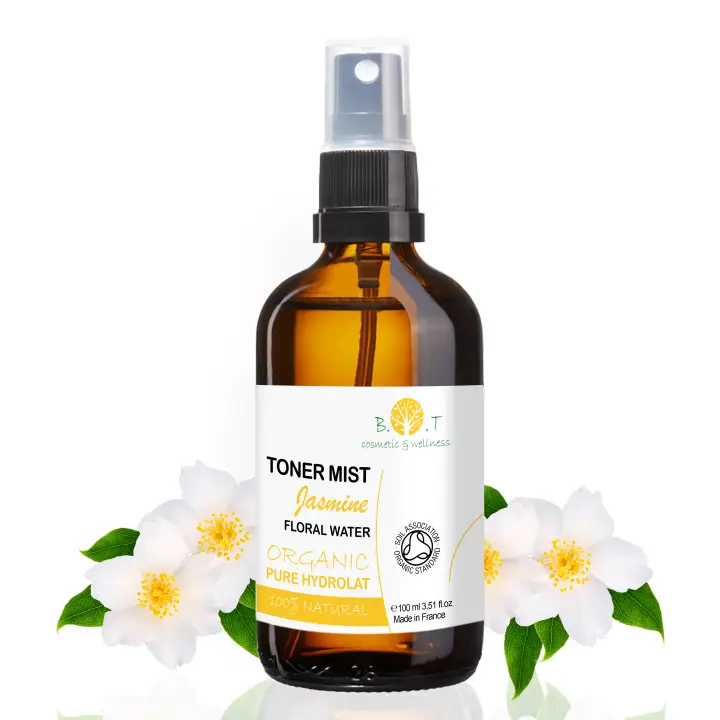 Hidrolato de Jazmín Ecológico | Agua Floral Orgánica Certificada | Tónico Facial Natural | Fragancia Corporal y Facial | Tratamiento Piel Sensible y Seca | Propiedades Relajantes - B.O.T Cosmetic & Wellness - 1