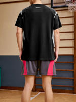 Camiseta De Verano Para Hombre Con Parches Sueltos Cuello Redondo Manga Corta Transpirable Ligera Y Secado Rápido Ropa Casual - details 12