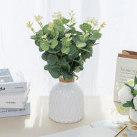 20/100PCS Hojas De Eucalipto Verdes Artificiales Para Decoración Navideña Vajillas Hogar Jardín Bodas Scrapbooking - details 4