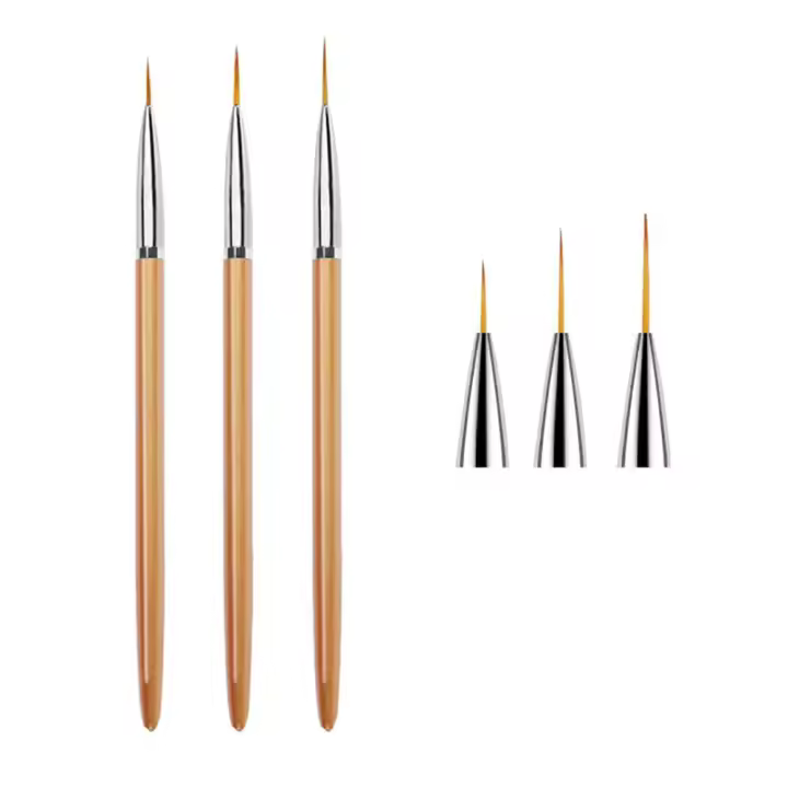 LINMANDA 3 Pcs Pinceles De Arte De Uñas Set De Pinceles Para Dibujar Y Pintar Uñas Herramienta De Manicura Para Salones - 1