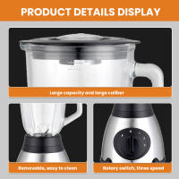 Batidora Profesional 2 en 1 - Licuadora Multifunción 450W 1.5L con 3 Velocidades y 6 Cuchillas (Para Zumos, Sopas y Batidos) + Envío Rápido - details 3
